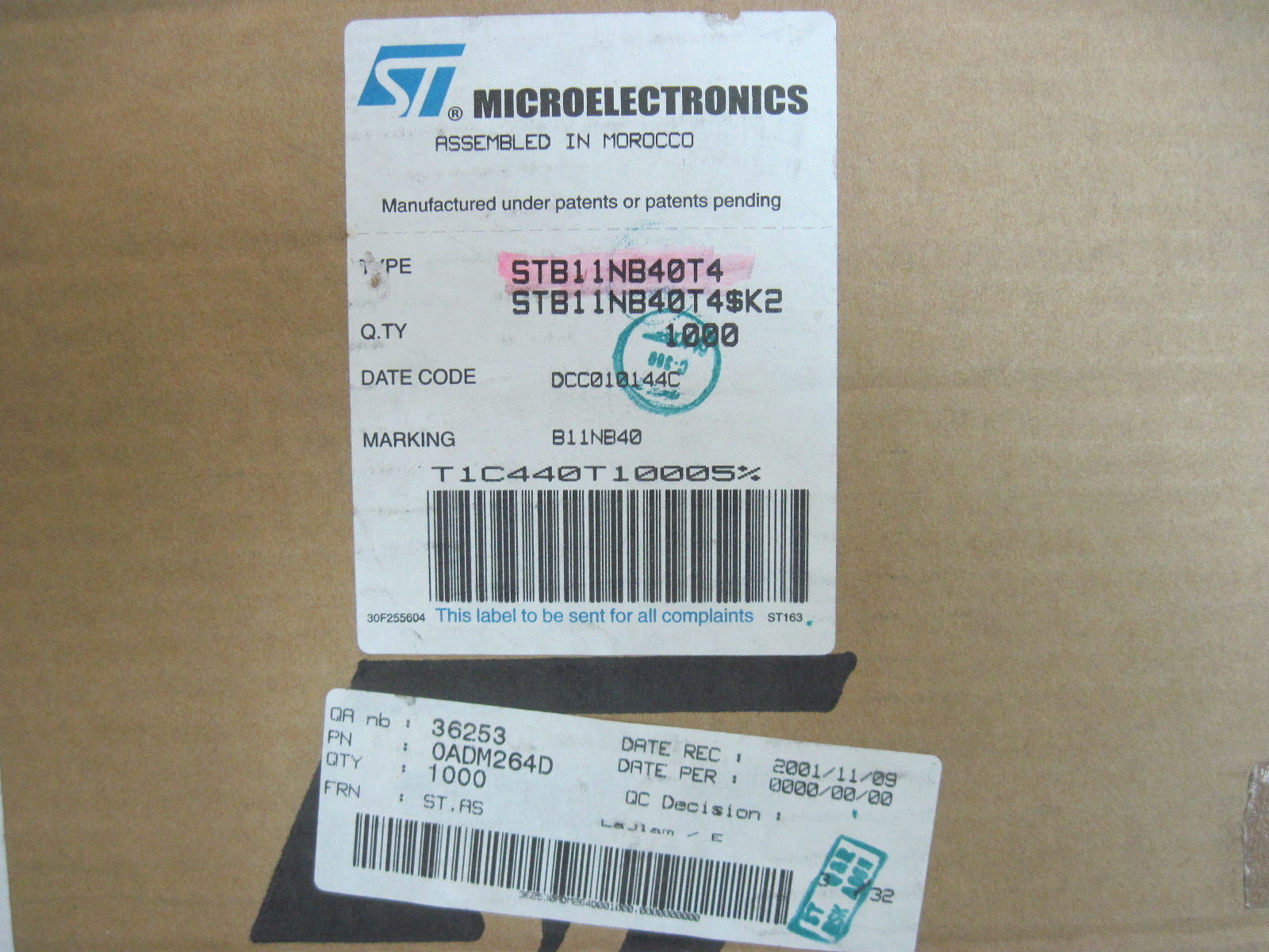 Electronic Componants box of STM brand