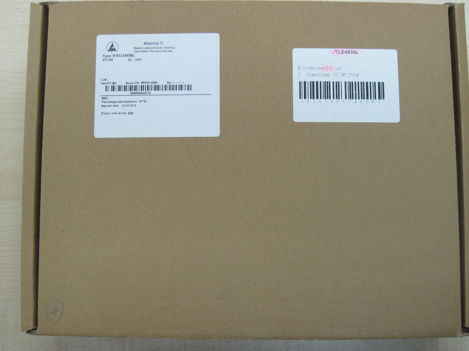 Infineon Brand Electronic Componants Box